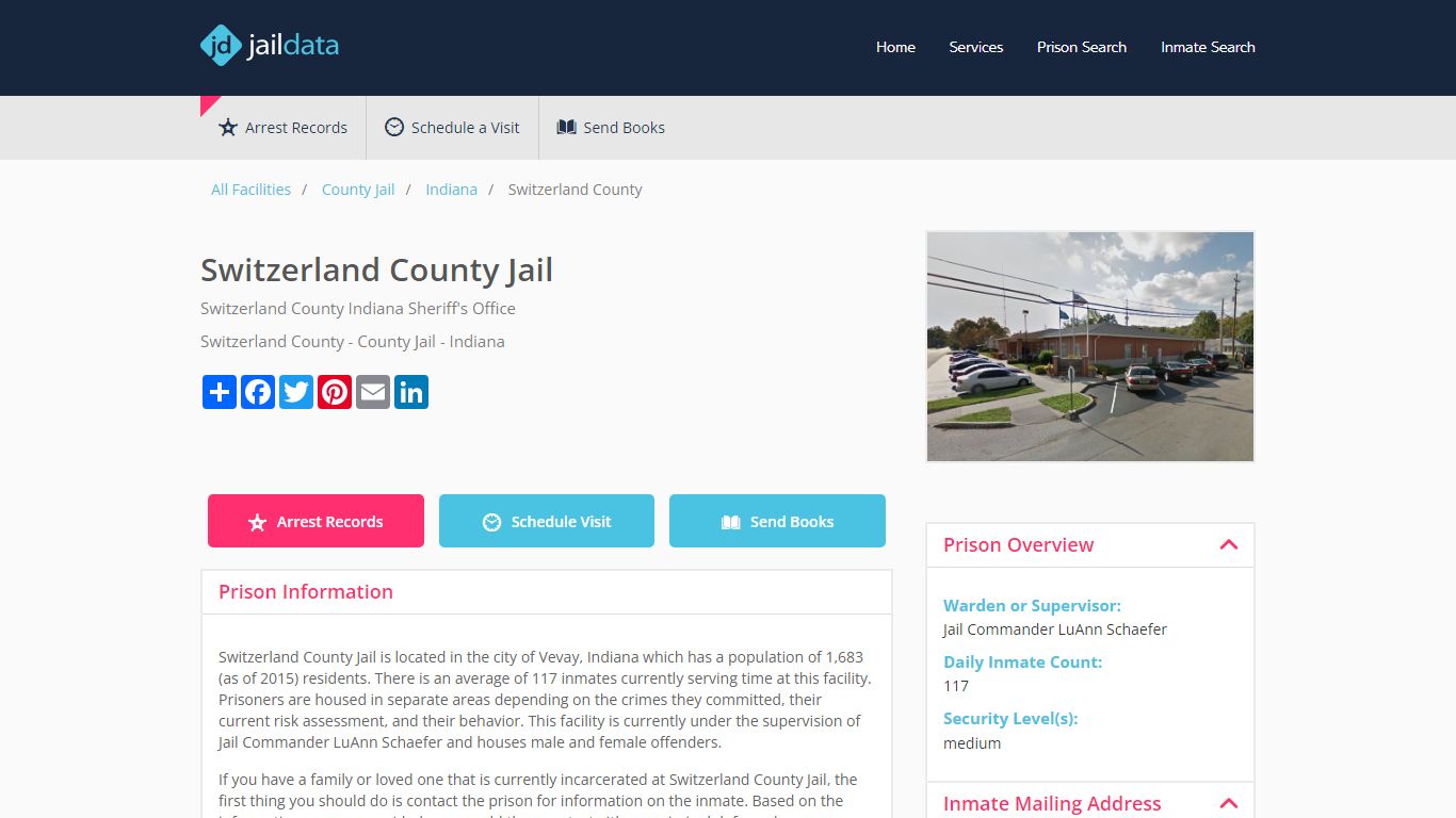 Switzerland County Jail Inmate Search and Prisoner Info - Vevay, IN